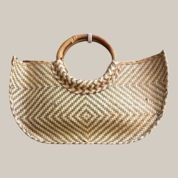 Straw Woven Satchel - Picture 2 of 4